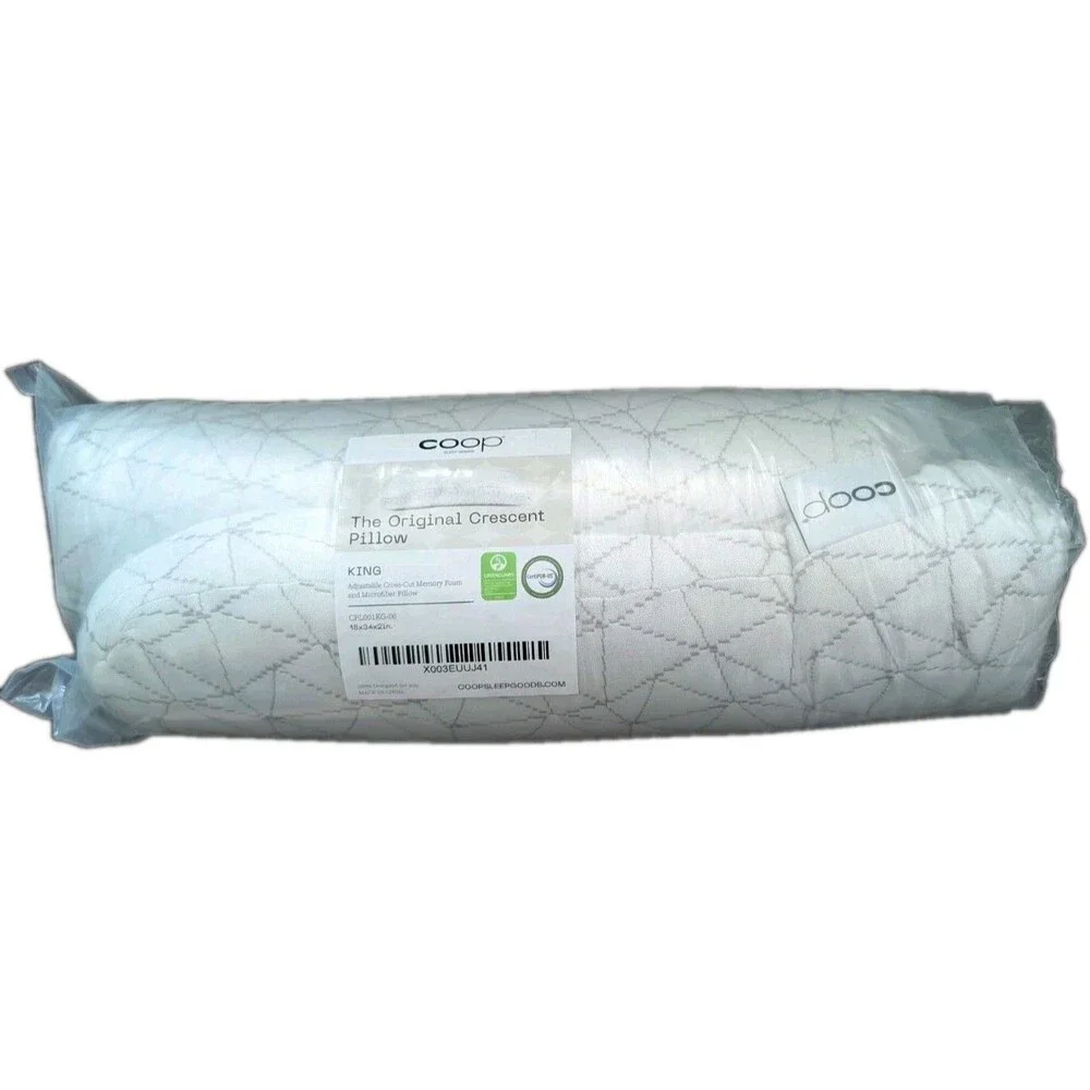 Coop Home Goods Original Crescent Adjustable Pillow, King Bed Pillow